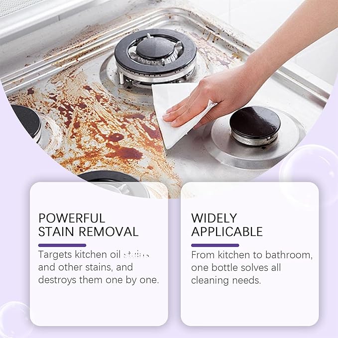 Multi-Surface Cleaner Spray All-Purpose Cleaning System with Concentrated Tablets Effective Oven & Kitchen Degreaser, Reusable Bottle for Home Bathroom & Grill 12 Tablets (1pcs)