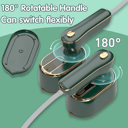 Travel Steamer Iron for Clothes Mini - Portable Ironing Machine Travel Small Size Portable Steamer Travel College Dorm Home Essentials (Green)
