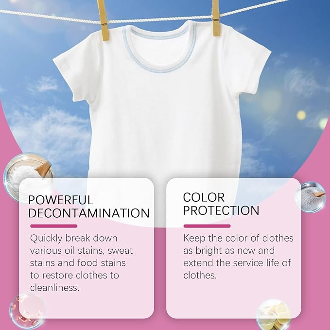 Active Enzyme Laundry Booster, 16.67 Fl Oz Laundry Powder, Oxy Cleaner Powder, Stain Remover For Clothes Laundry, Safe On Everyday Fabrics Removes Milk Sweat Oil Fruit Stains (1pcs)
