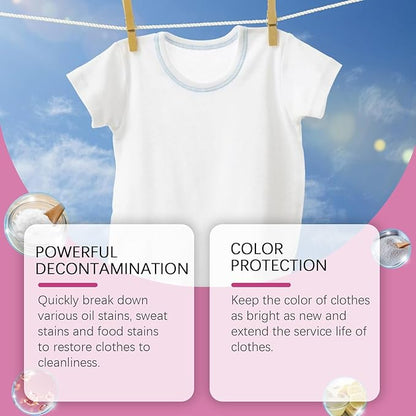 Active Enzyme Laundry Booster, 16.67 Fl Oz Laundry Powder, Oxy Cleaner Powder, Stain Remover For Clothes Laundry, Safe On Everyday Fabrics Removes Milk Sweat Oil Fruit Stains (1pcs)