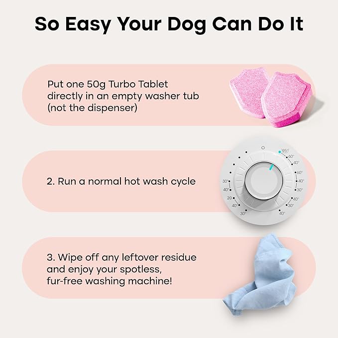 Uproot Clean Washing Machine Cleaner Tablets Turbo - 5x Stronger - 12 Pack for a 12 Month Supply - 5 Enzyme Formula Designed for Pet Owners - Fur, Grime & Odors - Compatible with HE, Top & Front Load
