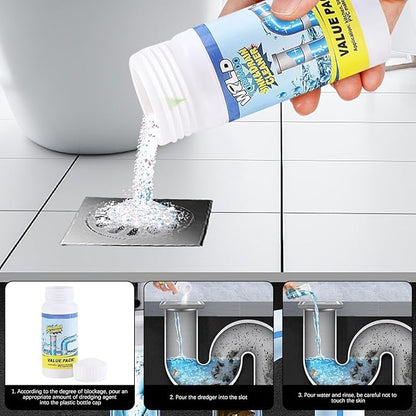 4PCS Wild Tornado Pipe Dredge, Powerful Sink and Drain Cleaner Powder, Pipeline Dredging Agent for Kitchen & Bathroom Portable Powder Cleaning Tool