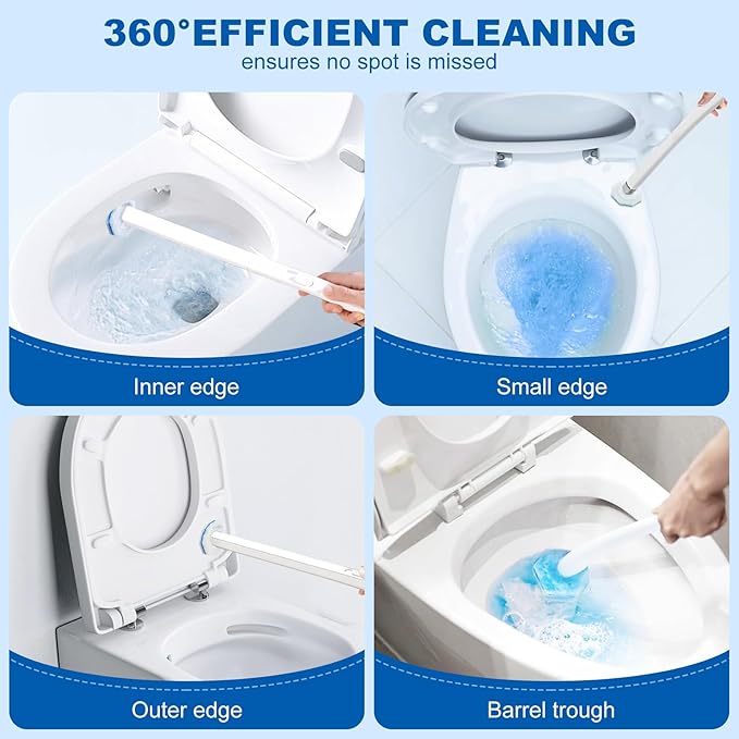 64Pcs Disposable Toilet Wand Refills for Clorox, Toilet Bowl Cleaners Scrubber, 5X Cleaning Exclusive Upgrade Formula Disposable Toilet Bowl Wand Refills Replacement Cleaner Brush Heads