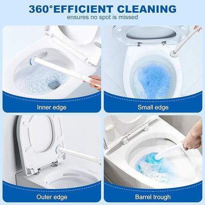 64Pcs Disposable Toilet Wand Refills for Clorox, Toilet Bowl Cleaners Scrubber, 5X Cleaning Exclusive Upgrade Formula Disposable Toilet Bowl Wand Refills Replacement Cleaner Brush Heads