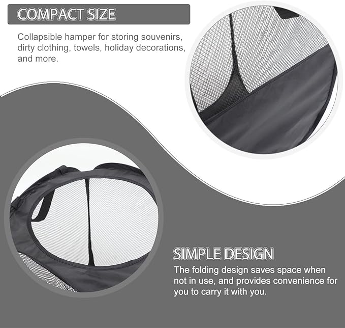 Alipis Ergonomic Laundry Basket Folding Storage Hamper for Clean Dirty Clothes Household Organizers