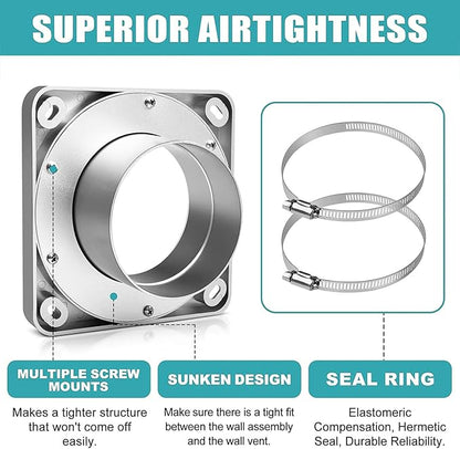 Dryer Vent Cleaner Kit, 4 Inch Magnetic Connector Aluminum Flexible Hose Dryer Vent Vacuum Attachment with Quick Connect Seal Dryers Lint Cleaner for Laundry Room Duct Use