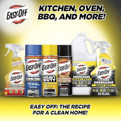 Easy-Off Heavy Duty Degreaser Cleaner Spray, 32 Ounce (Pack of 2+Cloth)