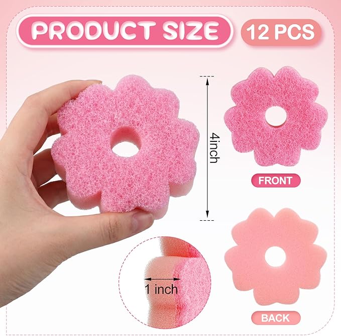 12 Pack Spring Flower Kitchen Sponges Bulk 3.15 x 4.7 Inch Scrub Sponge Dual Sided Scrubber Sponge Holiday Cleaning Sponges Dish for Dishwashing Kitchen Accessories Home Gift Decor