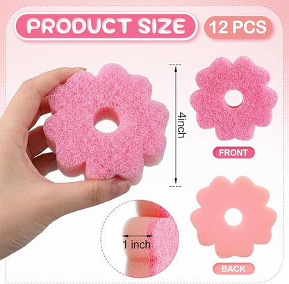 12 Pack Spring Flower Kitchen Sponges Bulk 3.15 x 4.7 Inch Scrub Sponge Dual Sided Scrubber Sponge Holiday Cleaning Sponges Dish for Dishwashing Kitchen Accessories Home Gift Decor