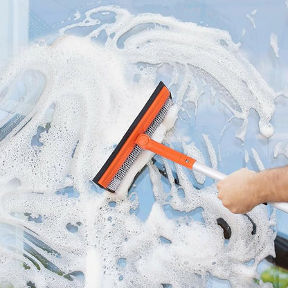 Window Squeegee for Home, Car Windshield Cleaner Tool with Extension Pole 20''-30'', Glass Door and Mirror Washer for Shower Cleaning