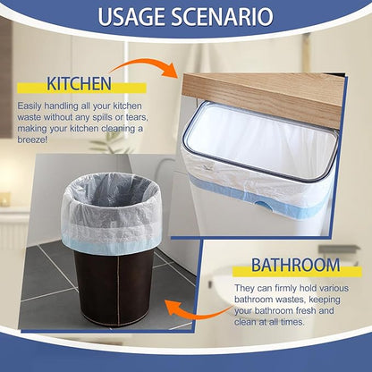 240 Count 4 Gallon Small Trash Bags Drawstring 1.1 Mil - White Garbage Bags Unscented for Bathroom, 15 Liter Thick Plastic Wastebasket Liners for Toilet Home Office and Bedroom