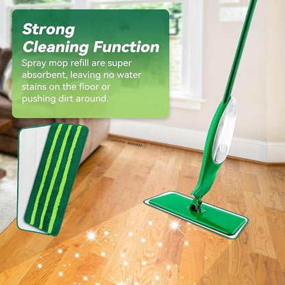 Mop Head Replacement for Libman Freedom Spray Mop - Washable Reusable Wet & Dry Cleaning - Microfiber Spray Mop Pads Refill for Multi-Surface Floor -8 Pack (Green）