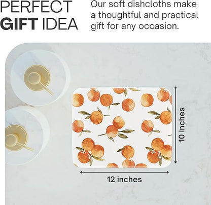 Reusable Paper Towels (12"x10”)-Soft Absorbent 100% Cloth Paper Towel-Washable Paper Towels Rolls w/Cardboard Roll- Reusable Napkins Washable-Dish Cloths (Satsumas - 24 piece, 12x10inch)