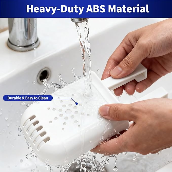 2 Pack Adjustable Toilet Tank Tablet Holder – Controlled Release Bleach Tablet Dispenser for Toilet Tank, Large Capacity ABS Toilet Tank Cleaner Tablets Container, Fits Most Water Tanks
