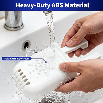 Adjustable Toilet Tank Tablet Holder – Controlled Release Bleach Tablets Dispenser for Toilet Tank, Large Capacity ABS Toilets Tanks Cleaner Tablets Container, Fits Most Water Tanks