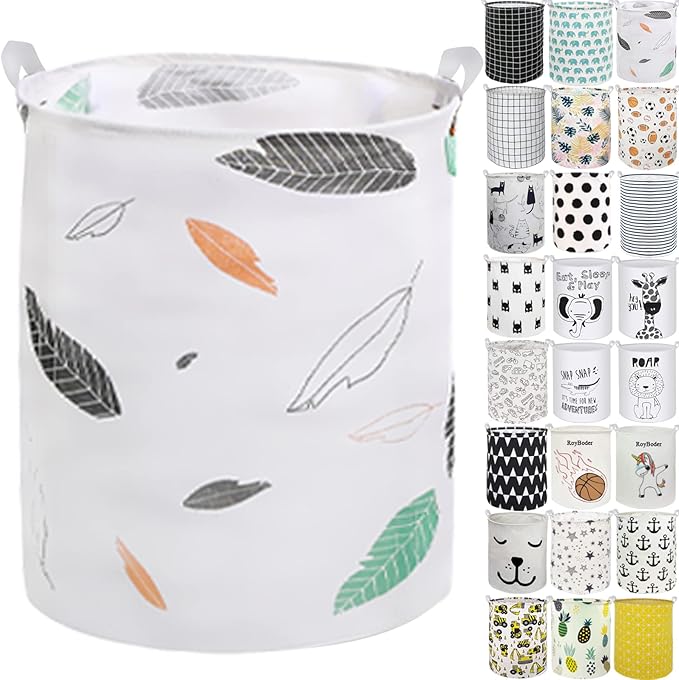 Collapsible Laundry Basket in Bedroom Waterproof Laundry Hamper in Bathroom Large Laundry Bag in College Dormitory Cloakroom Livingroom Nursery Organizer Toy Bin Autumn leaf-007