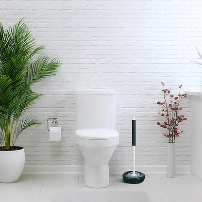 KICHOUSE Silicone Toilet Brush and Holder Set with Base Green Bathroom Toilet Cleaning Brush Cleaning Accessories for Bathroom Maintenance