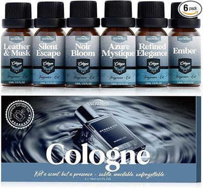 Cologne Essential Oil Set, Essential Oils Blends for Diffusers for Home, Candle Scents for Candle Making, Diffuser Oil Gift Set for Men & Women, Fragrance Oils for Aromatherapy