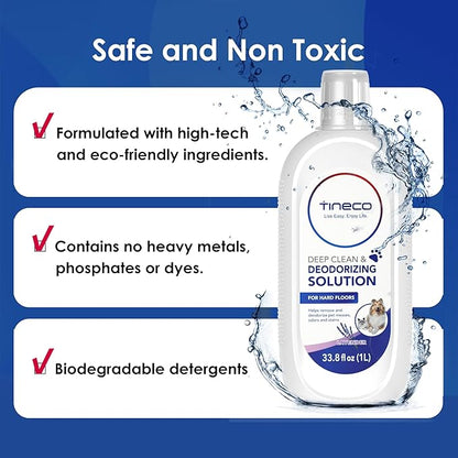 Tineco Floor Cleaning Solution 1L (33.8oz), Lavender Scent, Deep Cleaner for Multi-Hard Floors, Compatible with iFLOOR & FLOOR ONE S3/S5/S6/S7/S9 Artist & S6/S7/S9 Master Series, Non-Steam Compatible