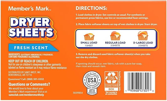 Member's Mark Fabric Softener Sheets
