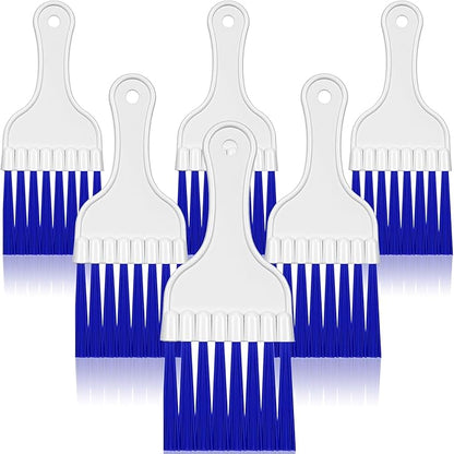 Boao 6 Packs Coil Brush Air Conditioner Condenser Refrigerator Cleaning HVAC Coil Cleaner Small Plastic Whisk Brush (Blue)