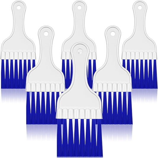 Boao 6 Packs Coil Brush Air Conditioner Condenser Refrigerator Cleaning HVAC Coil Cleaner Small Plastic Whisk Brush (Blue)
