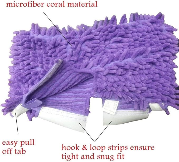 3 Pack Shark Steam Pocket Mops,Household Washable Microfiber Mop Pads Cleaning Pads Replacement for S3500 Series, S3501, S3601, S3550, S3901, S3801, SE450 (Purple,ZCM3)