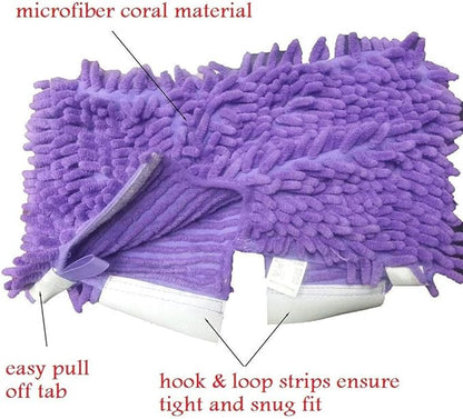 3 Pack Shark Steam Pocket Mops,Household Washable Microfiber Mop Pads Cleaning Pads Replacement for S3500 Series, S3501, S3601, S3550, S3901, S3801, SE450 (Purple,ZCM3)