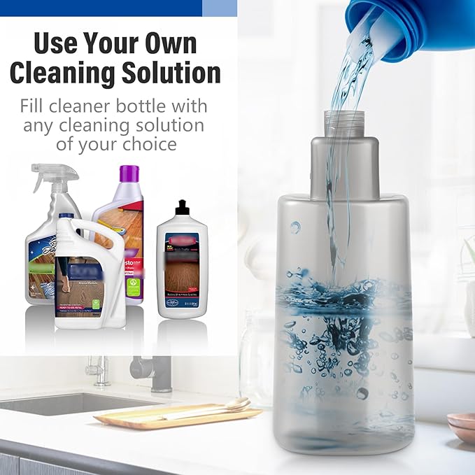 Power Mop for Floor Cleaning with 2 Washable Pads - Wet Dry Microfiber Mop with 720 ml Refillable Bottle for Kitchen Wood Floor Hardwood Laminate Ceramic Tiles Floors Dust Cleaning