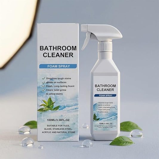 Scale Remover Bathroom Cleaner, Bathroom Cleaner Foam Spray for Shower, Glass, Stainless Steel, Tiles, Glass and Toilet, 3.38OZ (1Pcs)
