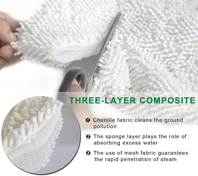 3 Pack S3501 S3601 Steam Pocket Mop Pads for Shark S3500 Series S3501 S3601 S3550 S3901 SE450 S3801CO S3601D S2901 S2902 Steam Mop Pads Washable