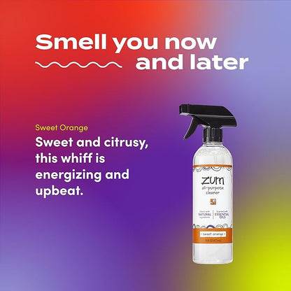 Zum by Indigo Wild All-Purpose Cleaner - Natural Multipurpose Cleaner Made with Essential Oils, Baking Soda & More - Sweet Orange, 16 fl oz