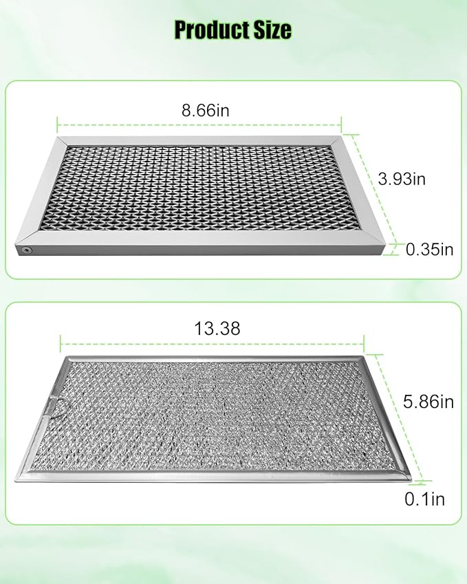 3 Pcs Microwave Charcoal and Grease Filter Fit for Samsung ME18H704SFS/AA ME18H704SFS/AC ME18H704SFW/AA ME18H704SFW/AC