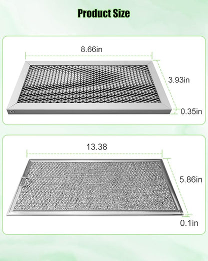 3 Pcs Microwave Charcoal and Grease Filter Fit for Samsung ME18H704SFS/AA ME18H704SFS/AC ME18H704SFW/AA ME18H704SFW/AC