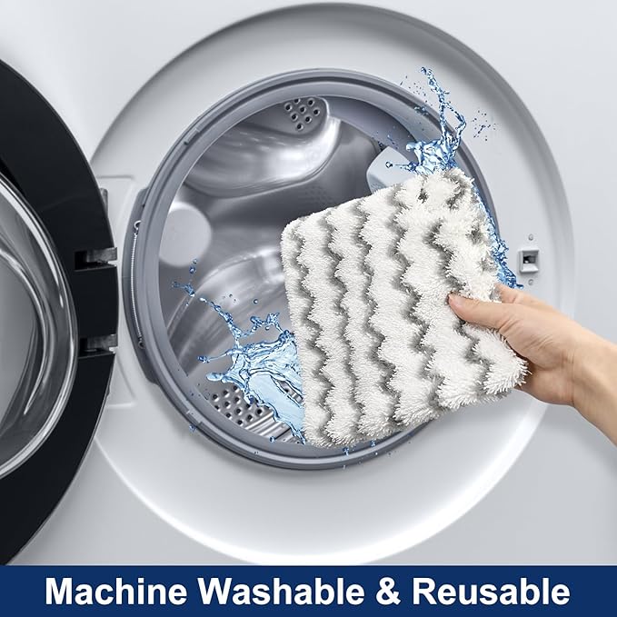 6 Pack Steam Mop Replacement Pads for Shark S3500 Series Steam Mop S3501 S3601 S3550 S3901 SE450 S3801CO S3601D S2901 S2902 Steam Pocket Mop, Reusable Heavy Scrub Steam Mop Pads for Floor Cleaning