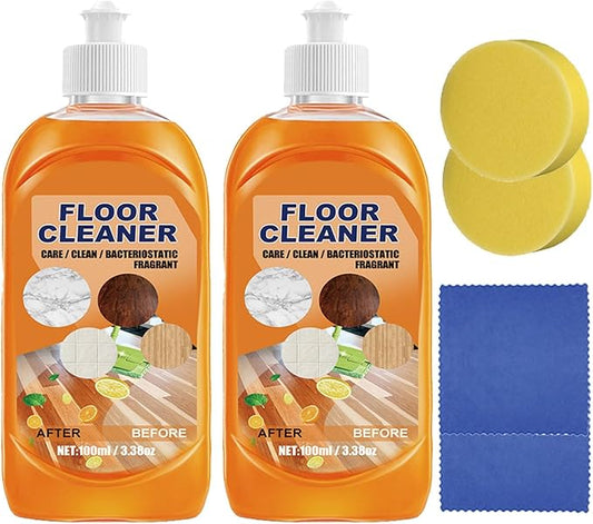 Floor Cleaner, Multipurpose Floor Cleaner Liquid, Glossy Clean Floor Cleaners, Powerful Decontamination, Household High-Performance Cleaner for Wood, Tile (2sets)