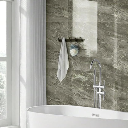10pcs Marble Peel and Stick Waterproof Wall Panels,Heat-Resistant Backsplash Tile, 23.6"x11.8" PVC Foam Wall Sticker for Kitchen,Living Rooms, Bedrooms TV Walls,Grey (Not Real Tile 19.4Sq. Ft.)