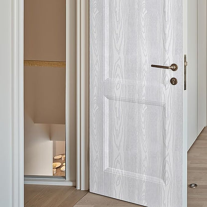 Yun-aeon White and Silver Wood Contact Paper 17.3"x80" Rustic Wooden Peel and Stick Wallpaper Removable Self-Adhesive Wallpaper Wood Grain Contact Paper for Countertops Cabinets