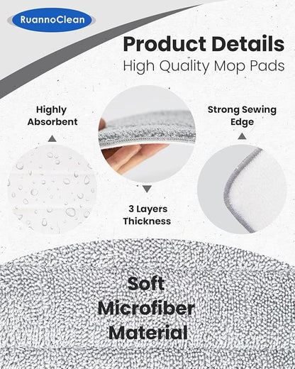 Steam Mop Pads Compatible with Seyola/FEPPO and Others Steam Cleaner for Home, Washable and Reusable Replacement Mop Pads for Floor Cleaning -6 Pack