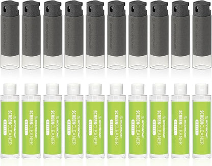 Scosche SCOCLNR 2-in-1 Streak-Free Screen Cleaning Kit, Refillable Electronic Screen Cleaner Spray and Wipe for TV, Computer, Phone, iPhone, iPad, Laptop, MacBook, Car Touchscreen, 10 Pack