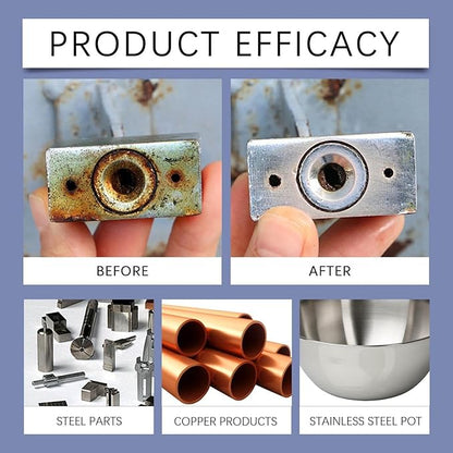 Rust Remover Spray for Metal – Heavy-Duty Rust Remover Metal Cleaner for Steel, Iron & Stainless Steel, Multipurpose Rust Dissolver with Protective Coating (1pack with sponge)