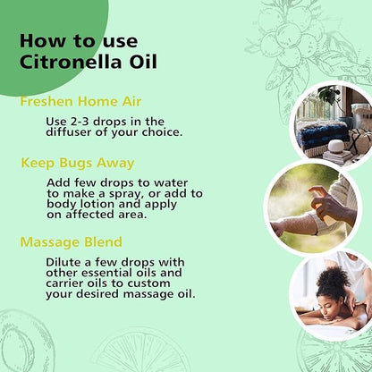 GM Gumili Citronella Essental Oil for Diffuser Aromatherapy - 1 Oz/30ml