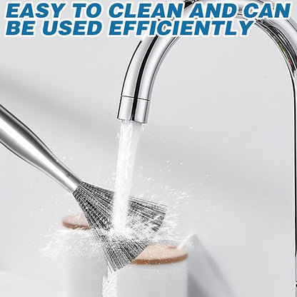 2Pcs 304 Stainless Steel Pot Brushes, Stainless Steel Scrubber Tools Metal Cleaning Products Easy to Clean Suitable for Removing Kitchen Stains Gifts for Mom