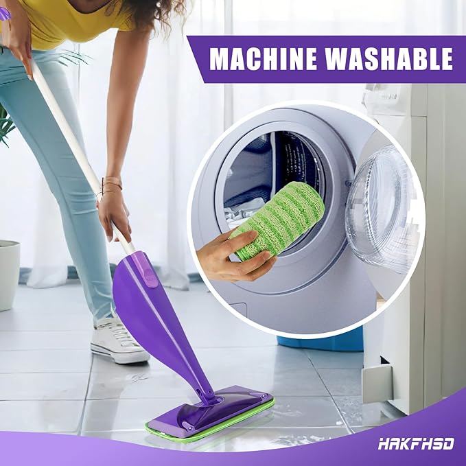 8 Pack Reusable Mop Replacements Pads Compatible for Swiffer Wet Jet Mop, Wet Spray Pad Refill Pads for Wet Jet Mop- Dry Wet Use for 10-12inch Wet Spray Mops- Suitable for Hardwood Floor Cleaning