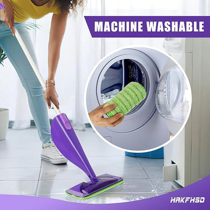 8 Pack Reusable Mop Replacements Pads Compatible for Swiffer Wet Jet Mop, Wet Spray Pad Refill Pads for Wet Jet Mop- Dry Wet Use for 10-12inch Wet Spray Mops- Suitable for Hardwood Floor Cleaning