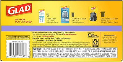 Glad ForceFlex Tall Kitchen Trash Bags, 13 Gallon, Gain Lavender, 80 Count (Package May Vary)
