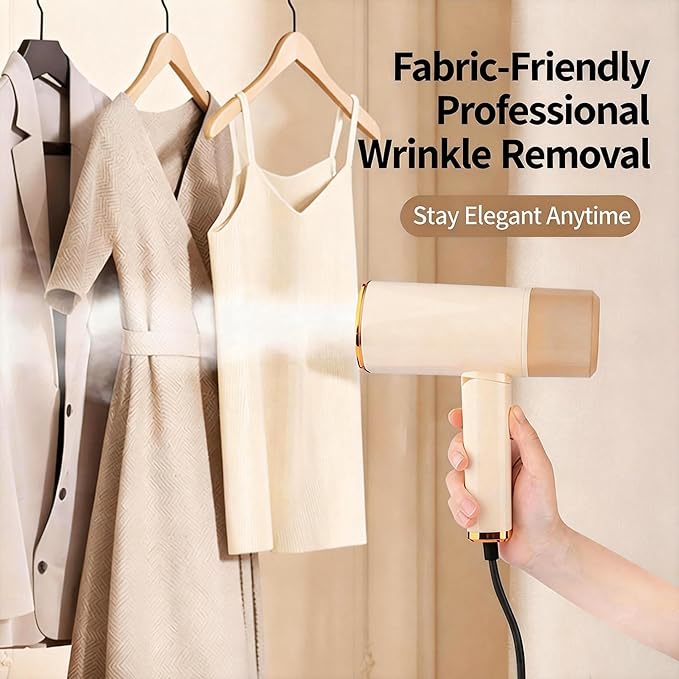 Portable Garment Steamer for Clothes, 1500W Fabric Steamer 168ml Larger Tank & No Leak Design 15S Fast Heat-up, Quick Wrinkle Remover Strong Penetrating Steam for Home, Travel (ONLY FOR 120V)