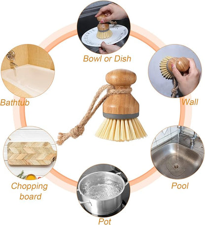 4 Pieces Kitchen Soap Dispenser Set 16 oz Dish Soap Dispenser with Bamboo Pump Soap Tray and Dish Brush Bathroom Soap Dispenser Set with Waterproof Labels for Hand Soap Dish Lotion (White)