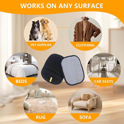 Upgraded Electrostatic Pet Hair Removal Glove for Cats & Dogs - Thickened Reusable & Washable Magic Brush, Pet Hair Remover Glove Tool for Clothes, Couch, Carpet, Furniture & Car Seat