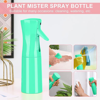 (Green Hair Mister Spray Bottle,Spray Water Bottle Fine Mist Refillable Plants（6.8OZ /200ML） Barber，Showering Pets, Plants, travel, Ironing and Cleaning ﻿ ﻿ ﻿(Continuous Spray)